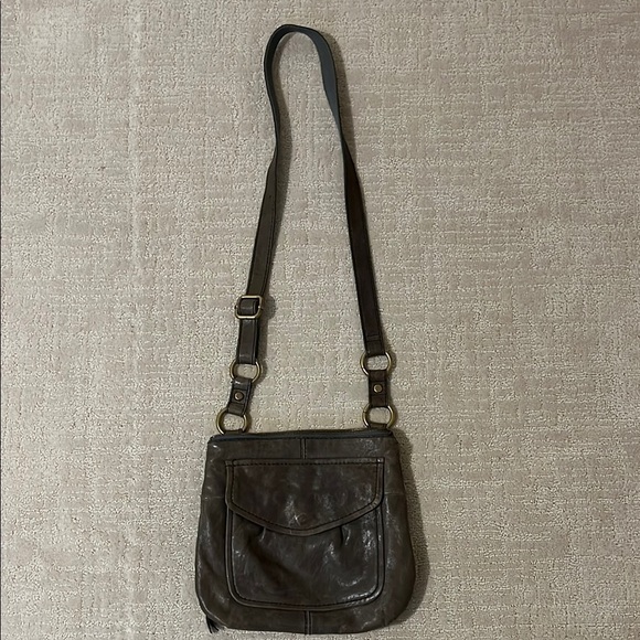 Fossil vintage gray Leather Crossbody Bag - Picture 1 of 5